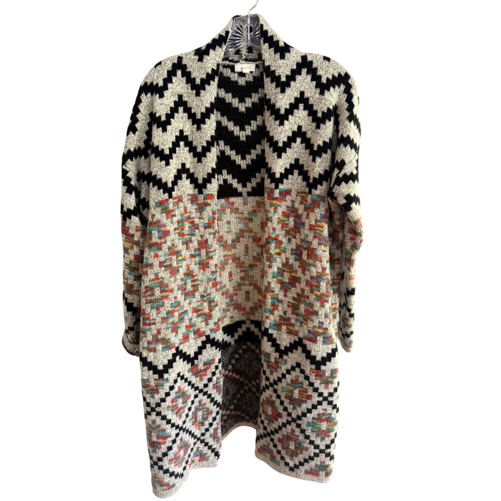 Debut‎ Cardigan Women Size M Multicolor Acrylic Geometric Aztec C10080
